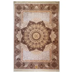 فرش ماشینی دیبا کد L1032 زمینه کرم