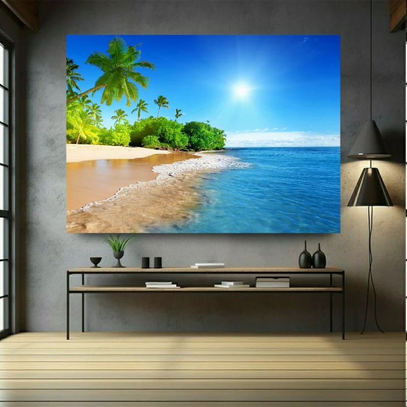 پوستر پارچه ای طرح ساحل آرامش کد BK1489