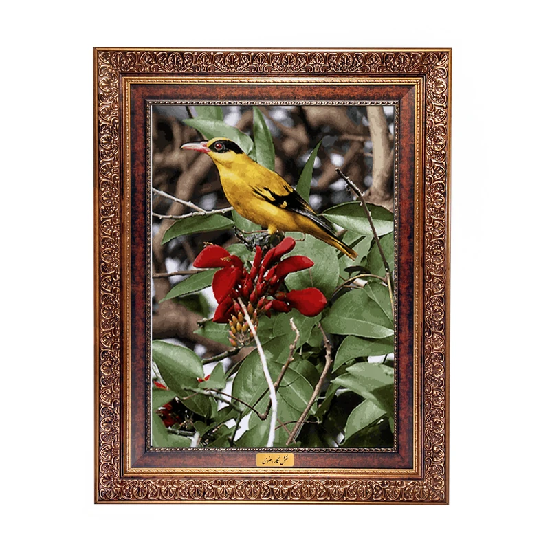 تابلو فرش ماشینی نقش نگار رضوی طرح پرنده کد 1082C