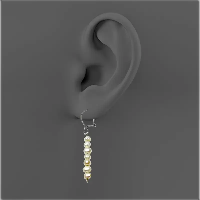 گوشواره نقره زنانه مدل مروارید Go01