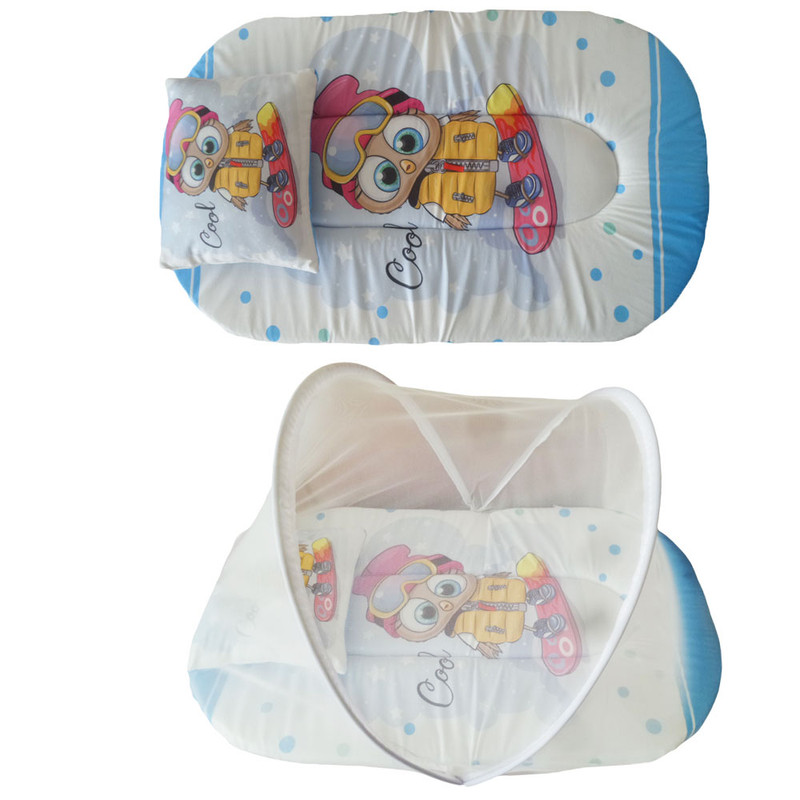 پشه بند کودک تیک مک مدل پنگوئن به همراه تشک