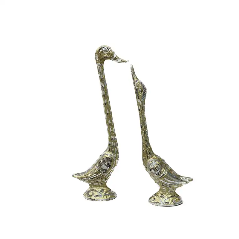 دکوری برنجی مدل قو عاشق مجموعه دو عددی