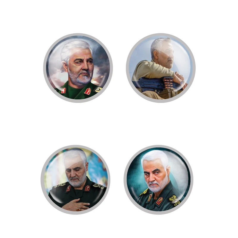 مگنت طرح شهید حاج قاسم سلیمانی کد 37 بسته 4 عددی