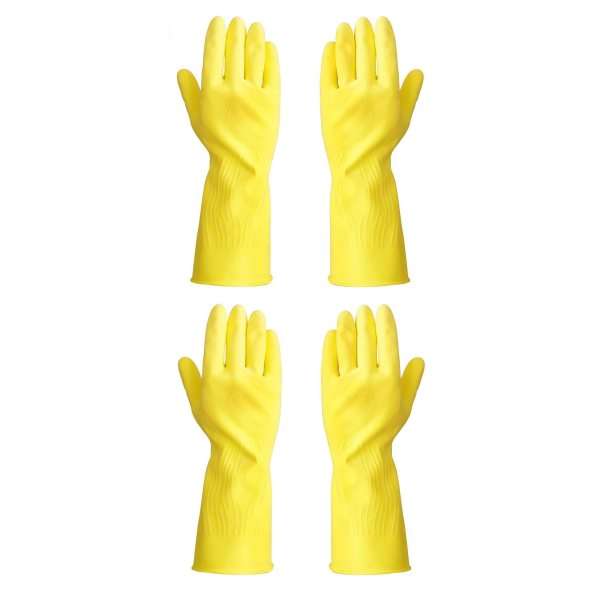 دستکش نظافت گیلان مدل گلبرگ ساق بلند کد G22 بسته 2 عددی