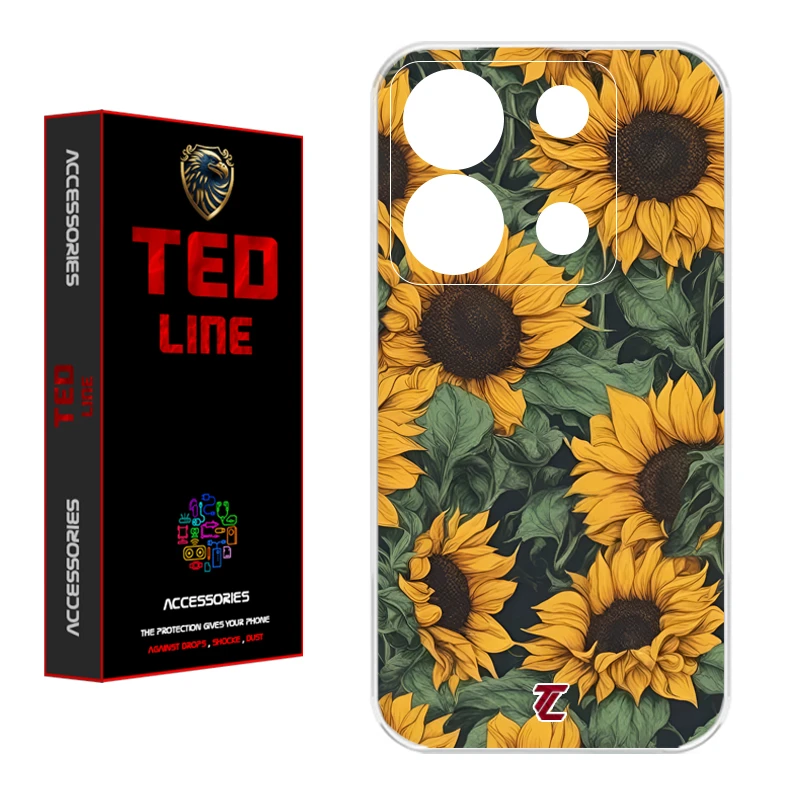 کاور تدلاین طرح گل آفتاب گردان کد 1145 مناسب برای گوشی موبایل شیائومی Redmi Note 13 Pro 5G / Poco X6