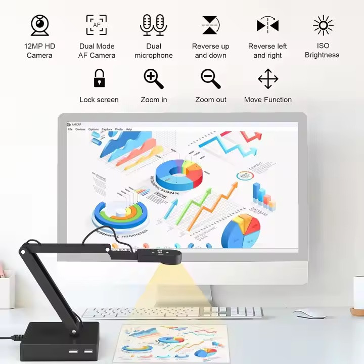 وب کم مدل  12MP Visualizer Document Camera with LED and Microphone