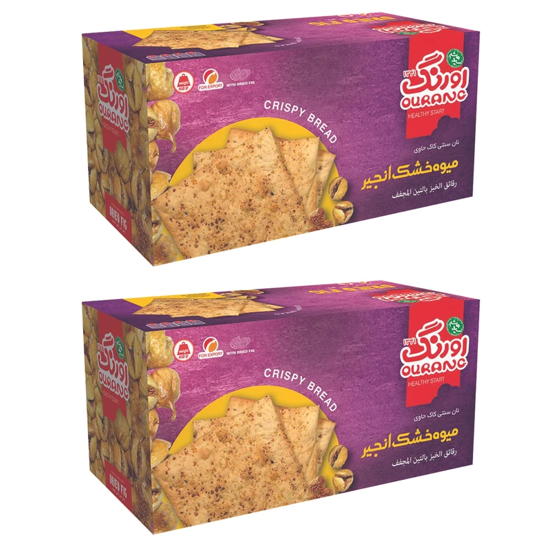 بیسکویت رژیمی بدون شکر با انجیر خشک اورنگ - 380 گرم  بسته 2 عددی