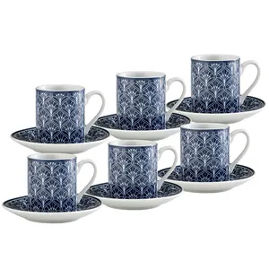 سرویس قهوه خوری 12 پارچه 6 نفره امسان مدل blue star
