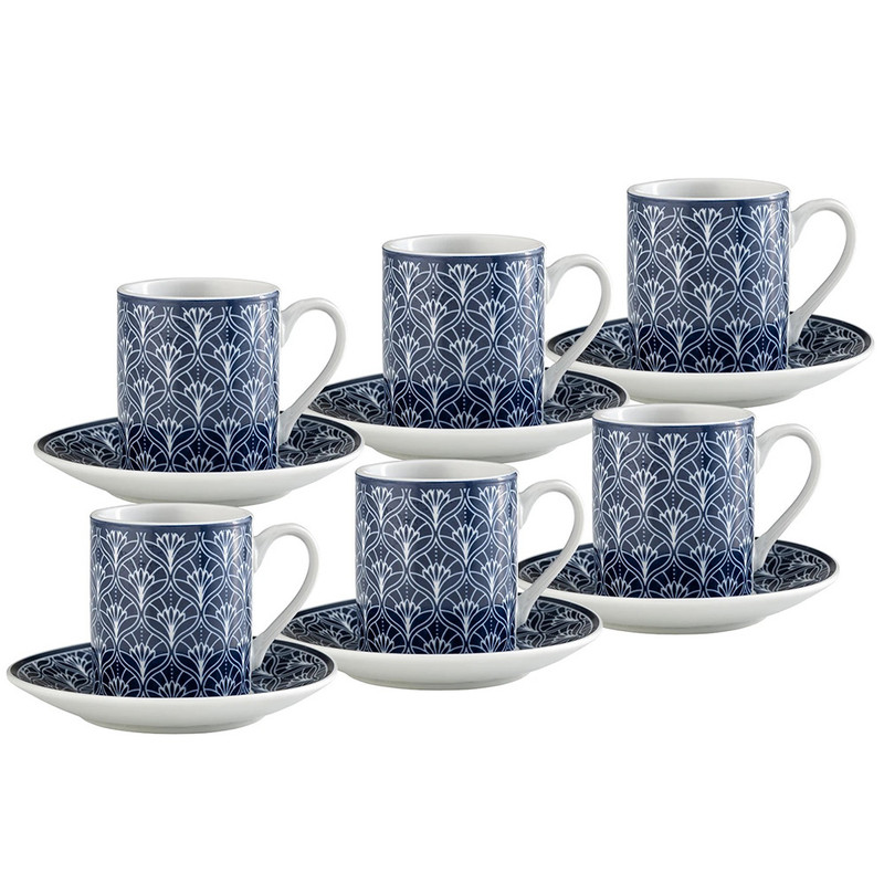 سرویس قهوه خوری 12 پارچه 6 نفره امسان مدل blue star