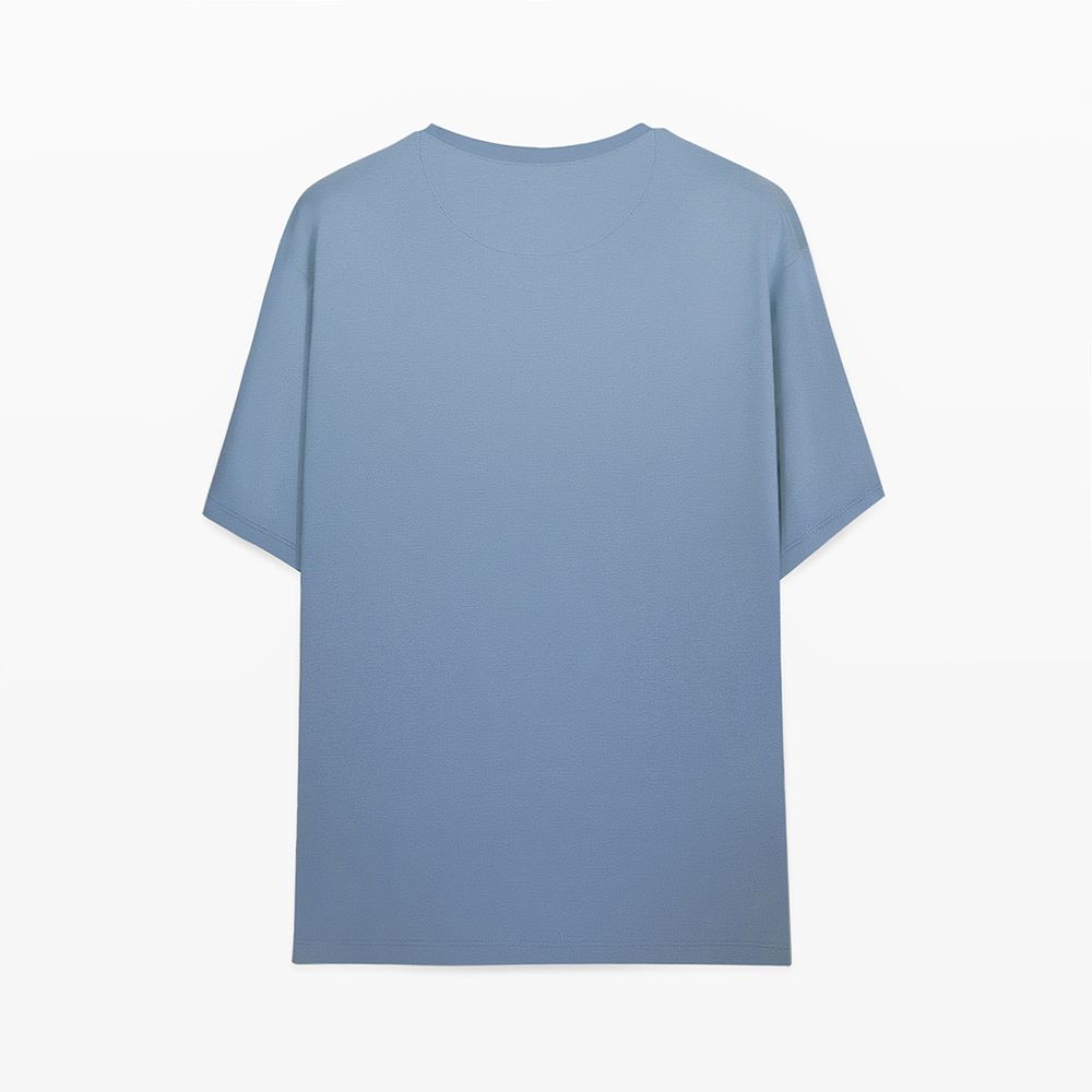 تی شرت اورسایز مردانه گری مدل OVR رنگ آبی -  - 2
