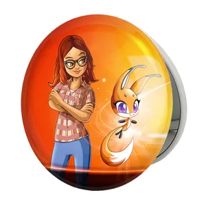 آینه جیبی خندالو طرح دختر کفشدوزکی رنا روژ مدل تاشو کد 25052 