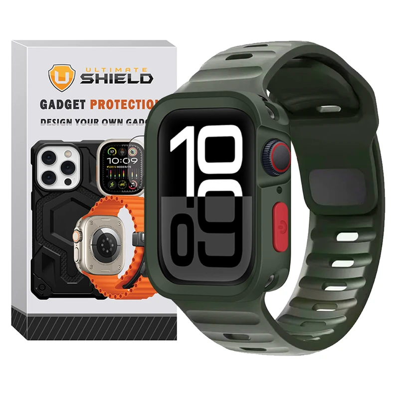 بند آلتیمیت شیلد مدل SPG Defender مناسب برای ساعت هوشمند اپل Series 11 46mm به همراه کاور