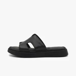 دمپایی زنانه چرم تهران مدل L59M رنگ مشکی