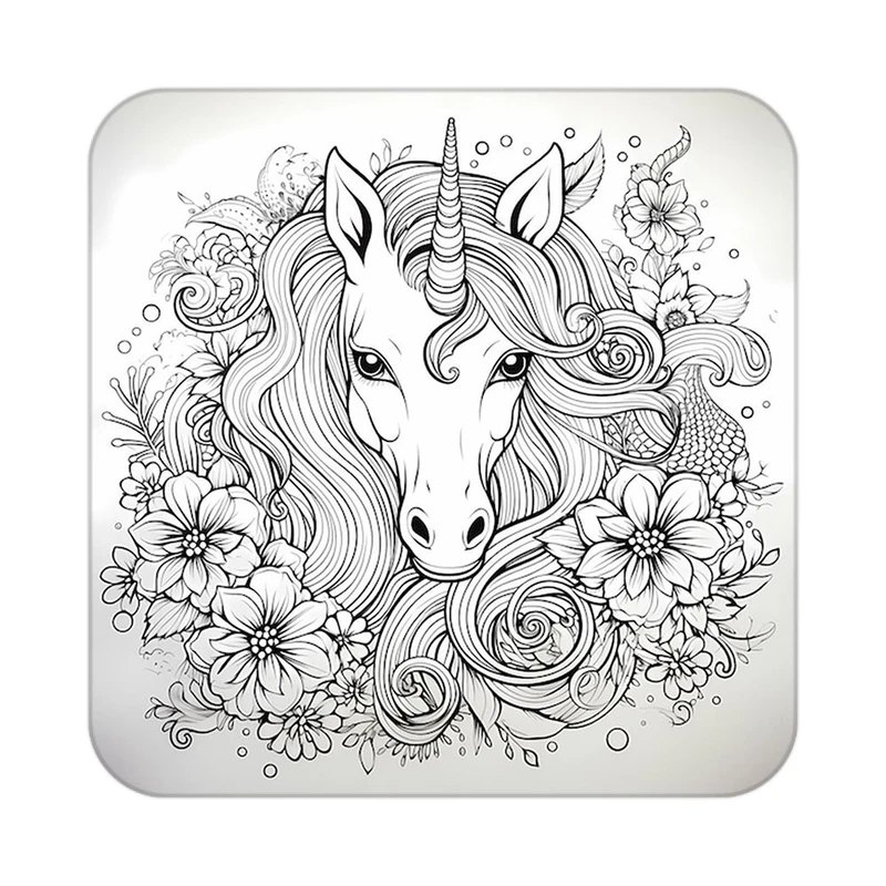 زیر لیوانی کاکتی طرح اسب تک شاخ و یونیکورن مدل mp31830