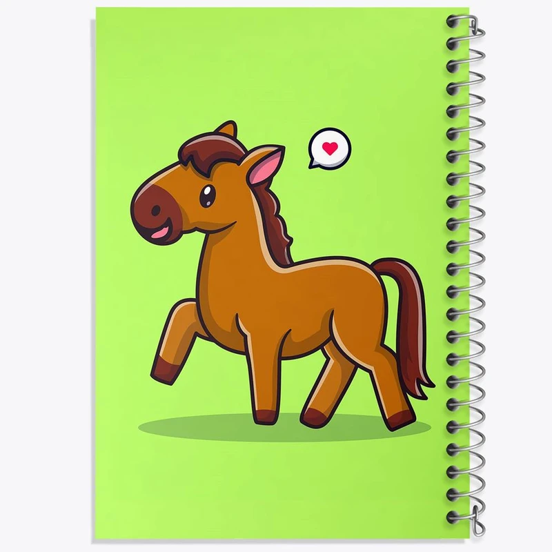 دفتر مشق 50 برگ خندالو مدل حیوانات بامزه اسب کد 29664