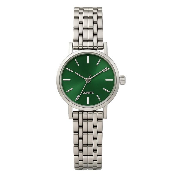 ساعت مچی عقربه‌ای کوارتز زنانه مدل کلاسیک مینیمال بند فلزی بند طرح بافت کد 1.2