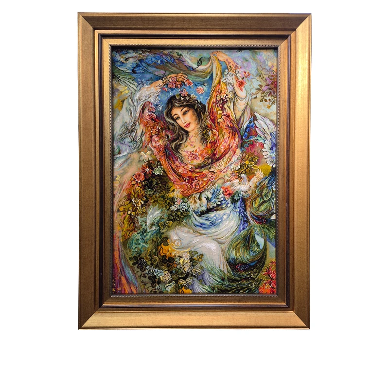 تابلو فرش دستباف طرح مینیاتوری کد 7729