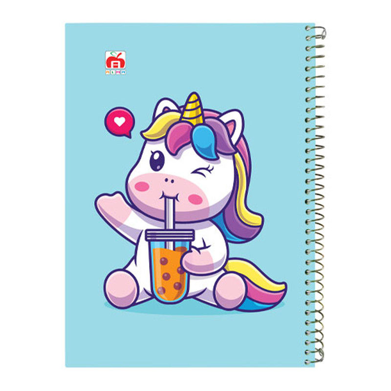 دفتر 60 برگ آلما طرح کارتونی مدل تک شاخ کد 7611