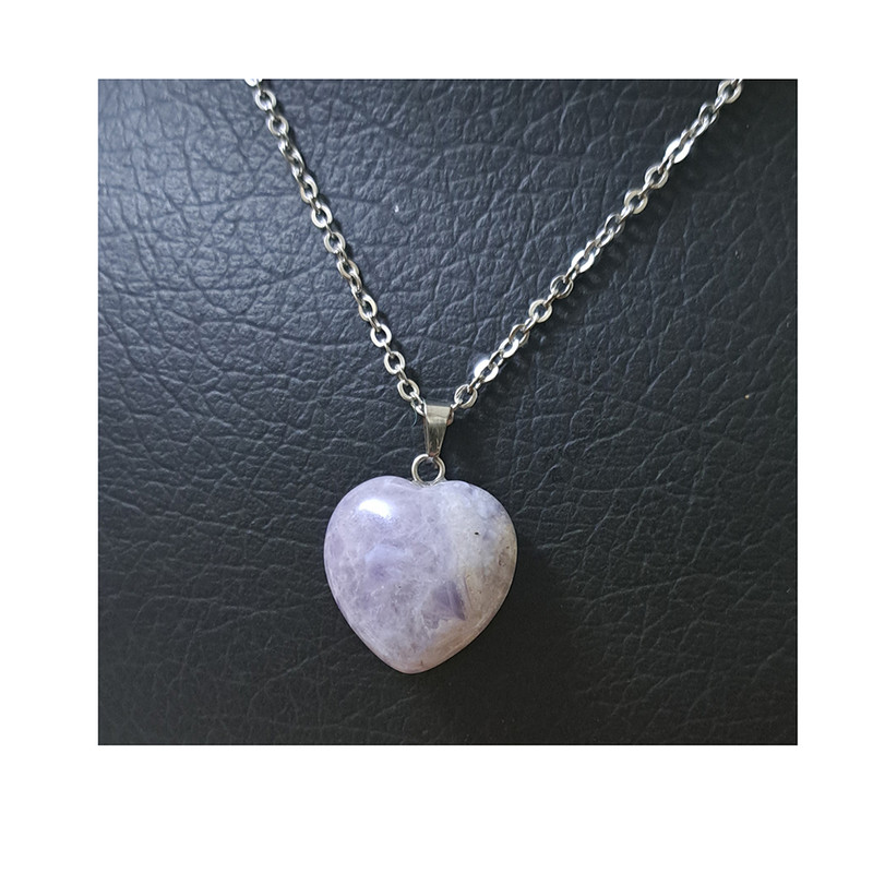 گردنبند دخترانه مدل قلب آمیتیست