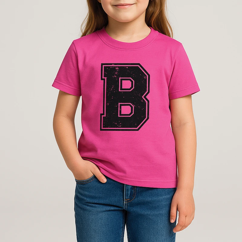 تی شرت آستین کوتاه دخترانه مون‌سا مدل بی رنگ سرخابی