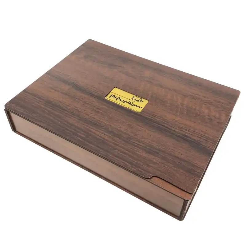 ست هدیه مردانه سرزمین چرم مدل 131096 رنگ طوسی