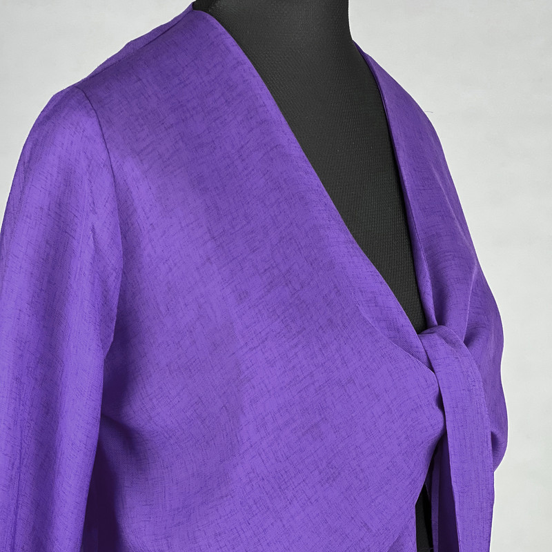 شومیز آستین بلند زنانه مدل گره ای کد AK1124 رنگ بنفش