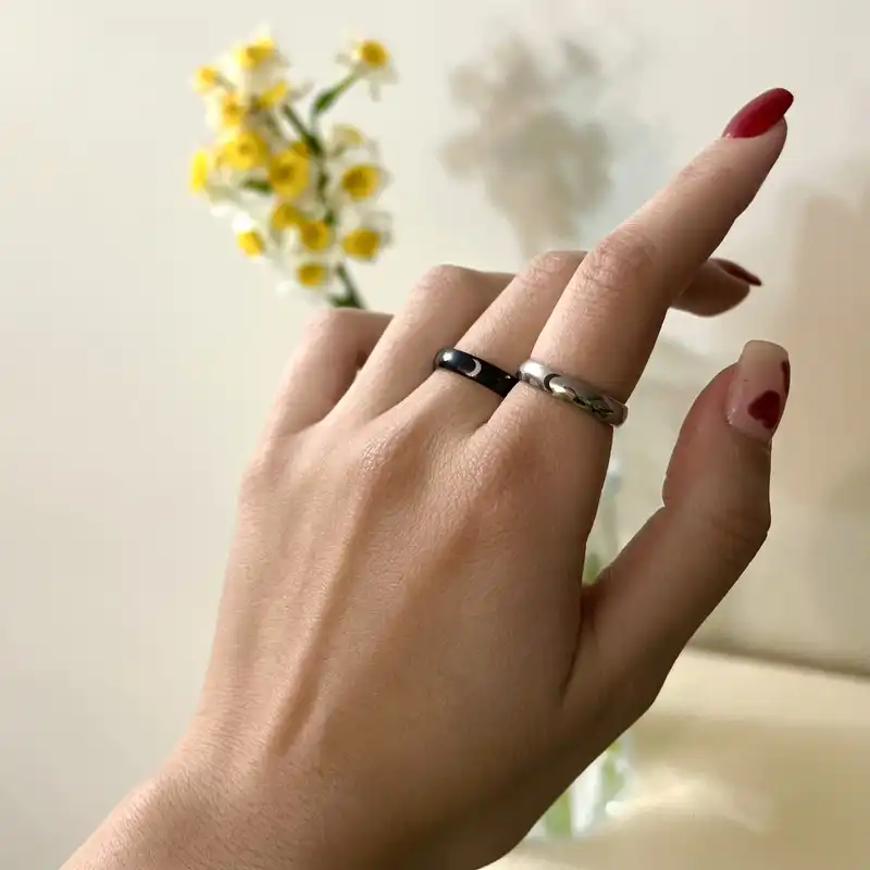 انگشتر مدل  استیل ماه بسته دو عددی