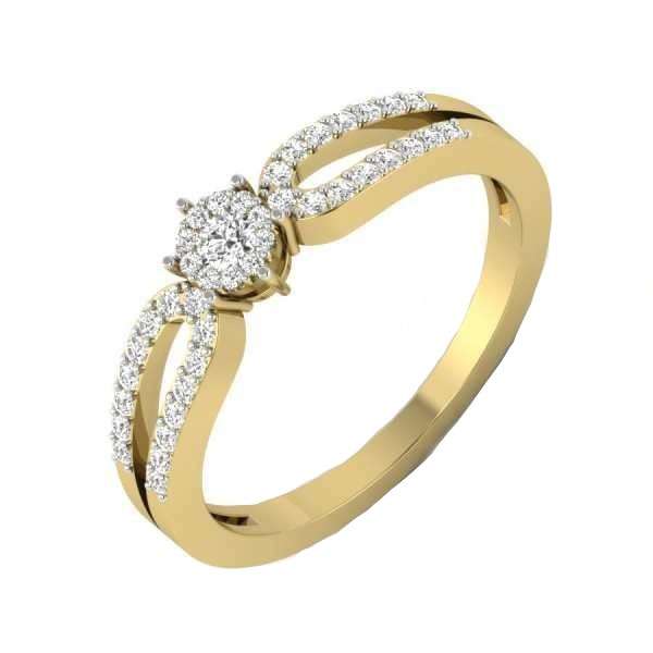  انگشتر طلا 18 عیار زنانه قیراط طرح فلاور کد GH6206