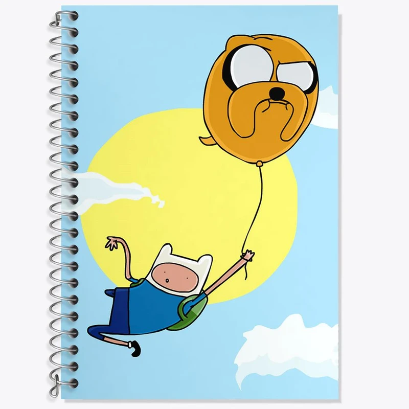 دفتر زبان 50 برگ خندالو مدل دو خط طرح جیک و فین وقت ماجراجویی Adventure Time کد 20822