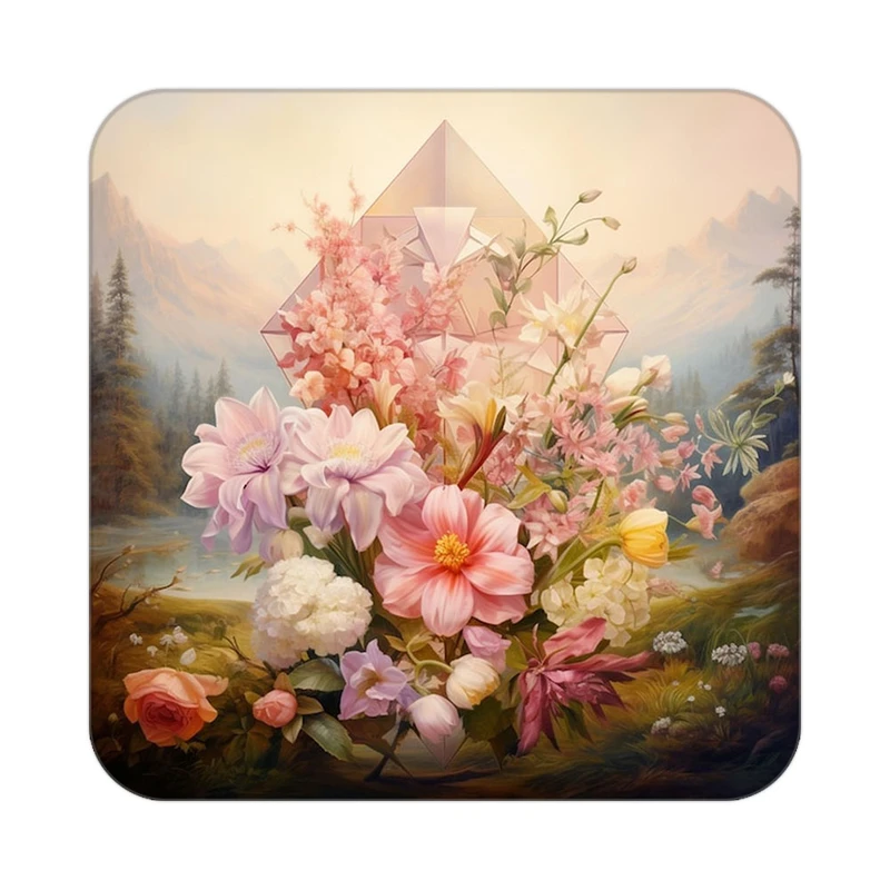 زیر لیوانی کاکتی طرح گل مدل mp16234