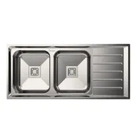 سینک ظرفشویی استیل توکار دو لگنه دریتون مدل دیانا