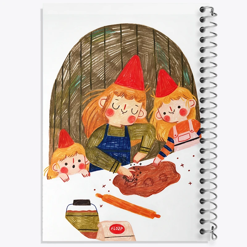 دفتر مشق 50 برگ خندالو طرح دختران شیرینی پز کد F7664