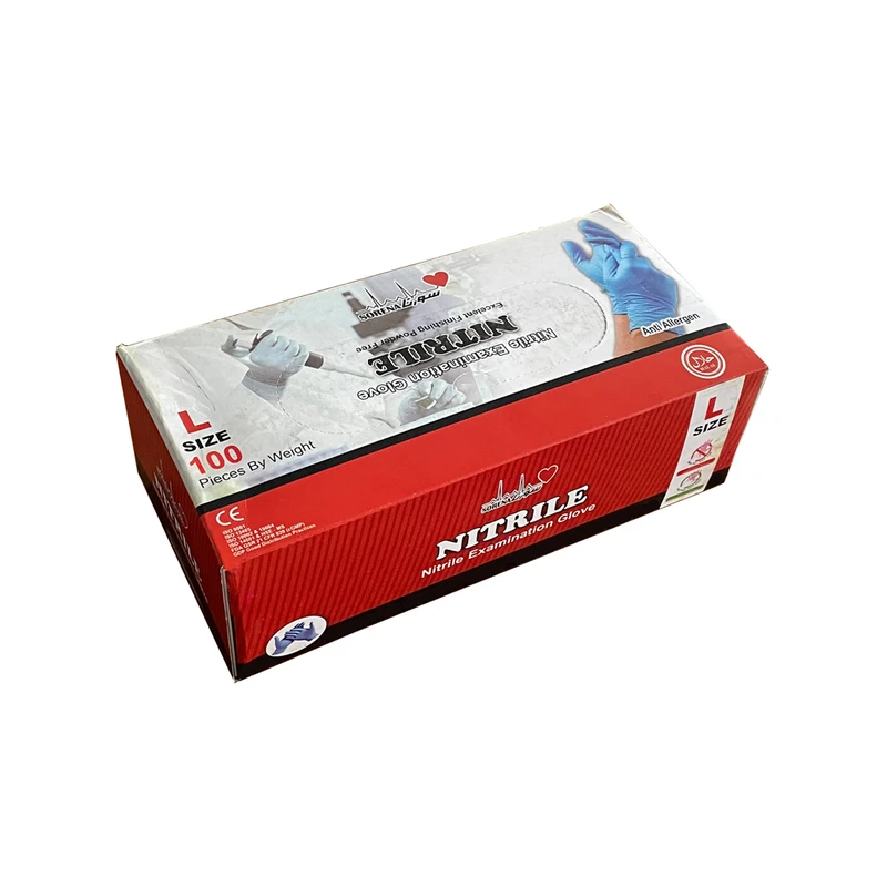 عکس شماره 5 : دستکش نیتریل غیر پودری سورنا مدل 01 سایز بزرگ (l) بسته 100 عددی