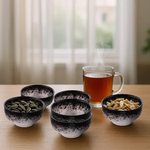 کاسه سرامیکی بومی مدل ماربل مجموعه 6 عددی