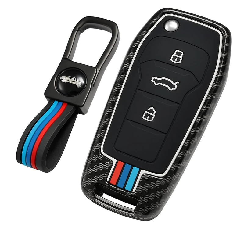 کاور ریموت و سوییچ خودرو چیکال مدل فیبر کربن کد P-1079 مناسب برای ساینا اس و اطلس