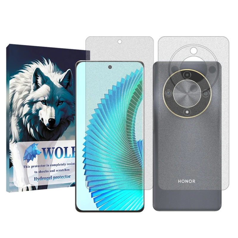 محافظ صفحه نمایش مات ولف کد 01 مناسب برای گوشی موبایل آنر X9B  به همراه محافظ پشت گوشی