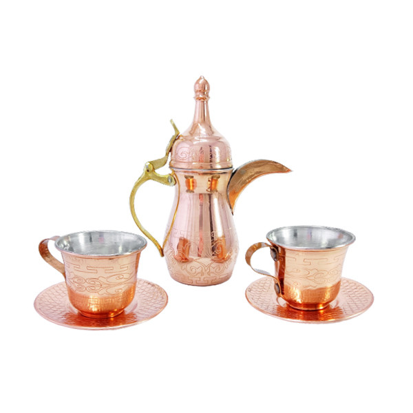 ست 5 تکه دله و فنجان مسی مدل یادگار کد HS59