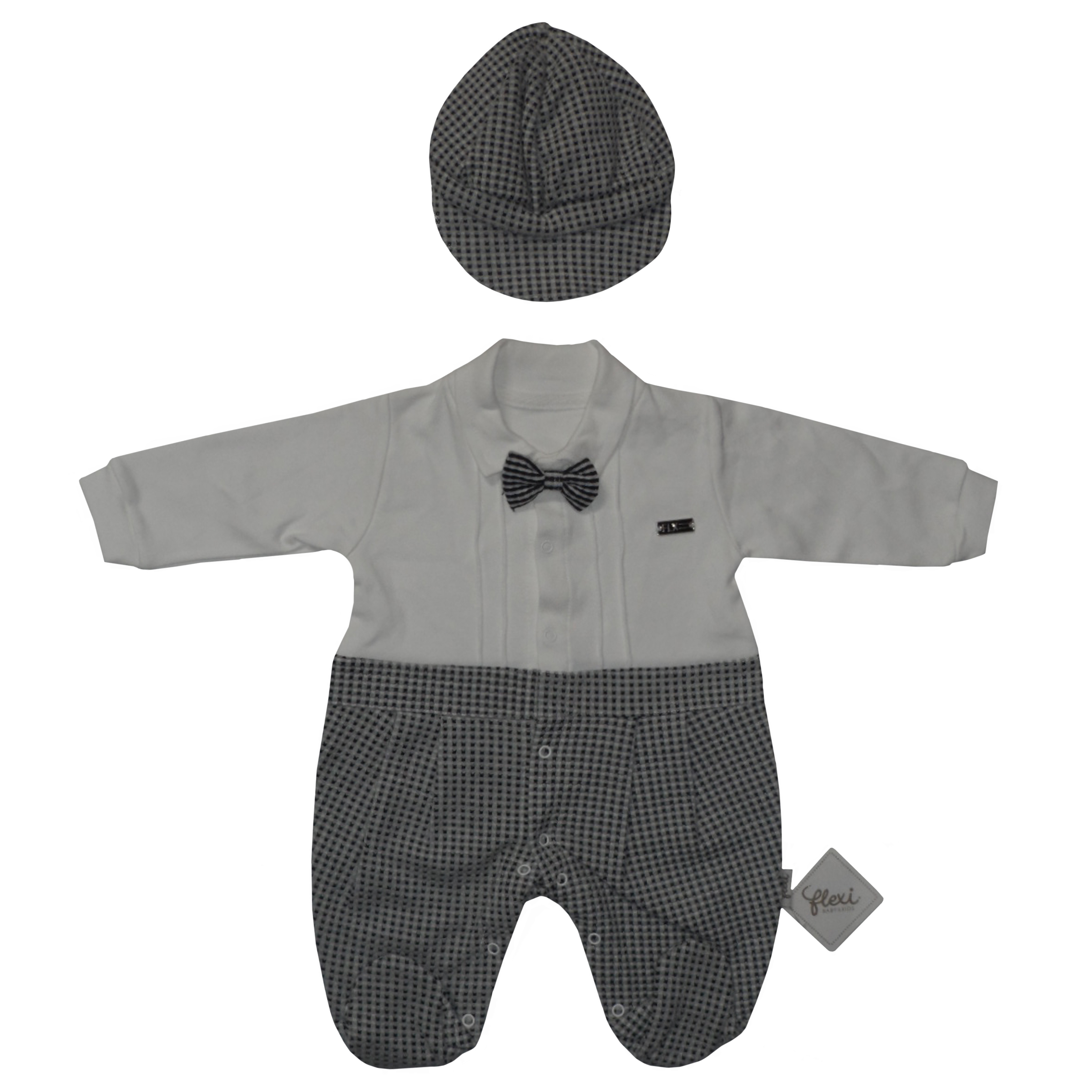 ست سرهمی و کلاه نوزادی فلکسی مدل R213617