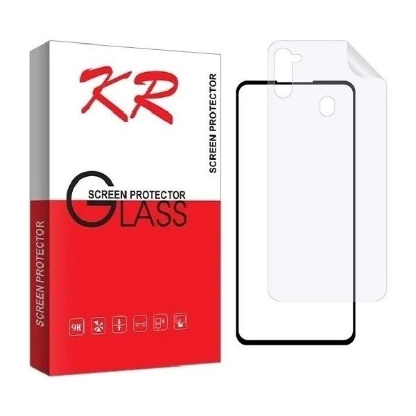 محافظ صفحه نمایش کی آر مدل 2FN مناسب برای گوشی موبایل سامسونگ Galaxy A11 به همراه محافظ پشت گوشی