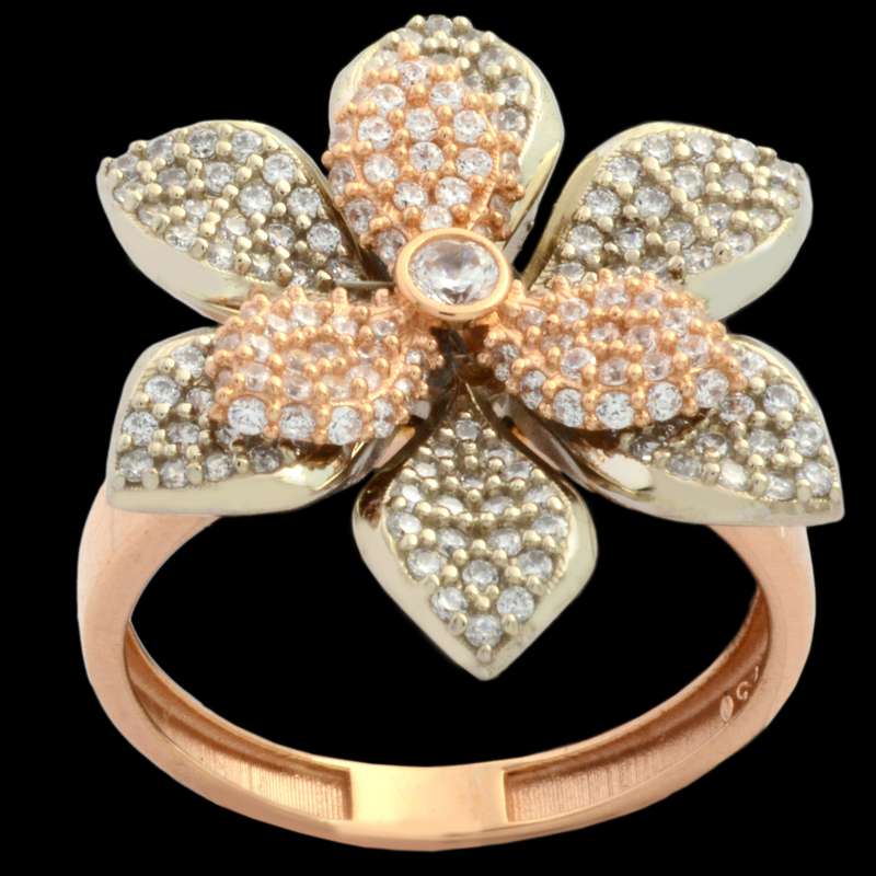 انگشتر طلا 18 عیار زنانه طلای مستجابی مدل گل T497 کد 86594 سایز 57