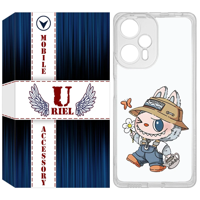 کاور یوریل قاب مدل Clear کد 111 طرح لبوبو Labubu مناسب برای گوشی موبایل شیائومی Poco F5