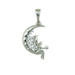 آویز گردنبند زنانه ژوپینگ مدل ماه و فرشته کد N4225