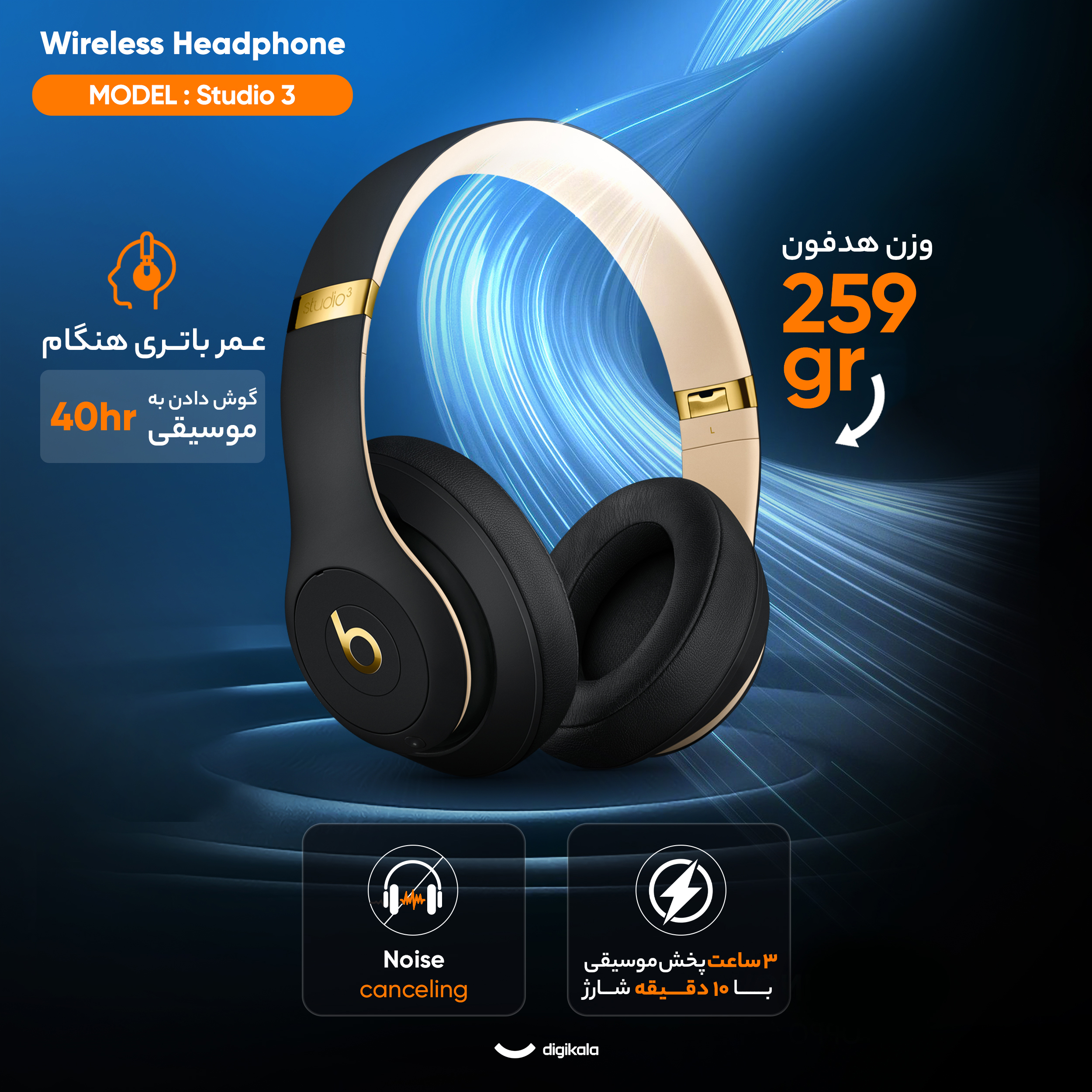 قیمت و خرید هدفون بی سیم بیتس مدل Studio 3 – The Beats