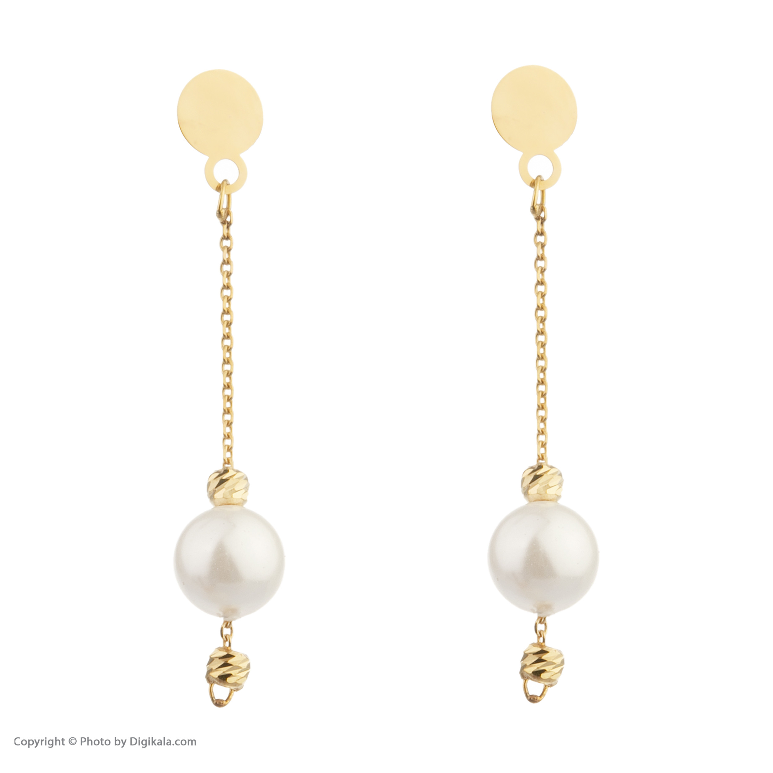 نیم ست طلا 18 عیار زنانه مایا ماهک مدل MS0624 طرح مروارید و گوی