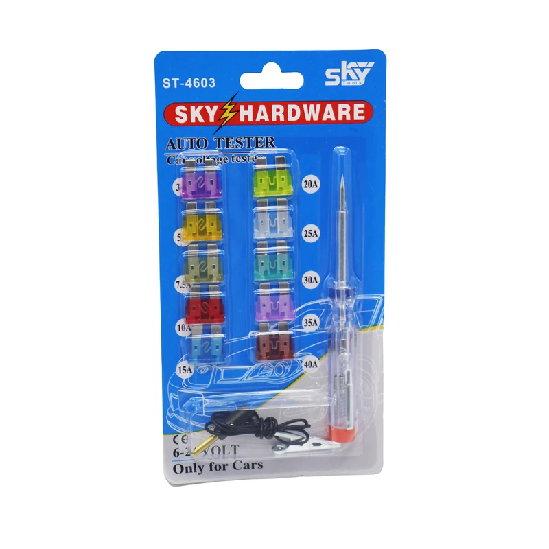 دستگاه تست فیوز خودرو اسکای مدل YP-ST-4603 به همراه  فیوز مجموعه 11 عددی 