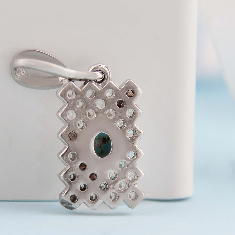 آویز گردنبند نقره زنانه بازرگانی میلادی مدل فیروزه طبیعی نیشابور قالب جواهری روکش ادیوم کد PKR_357 آویز گردنبند نقره زنانه بازرگانی میلادی مدل فیروزه طبیعی نیشابور قالب جواهری روکش ادیوم کد PKR_357