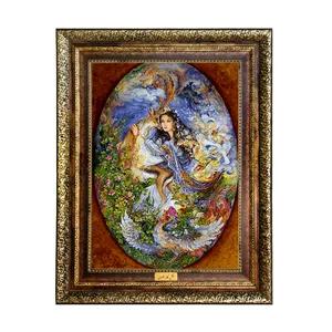 تابلو فرش ماشینی نقش نگار رضوی طرح مینیاتور کد 1498KH