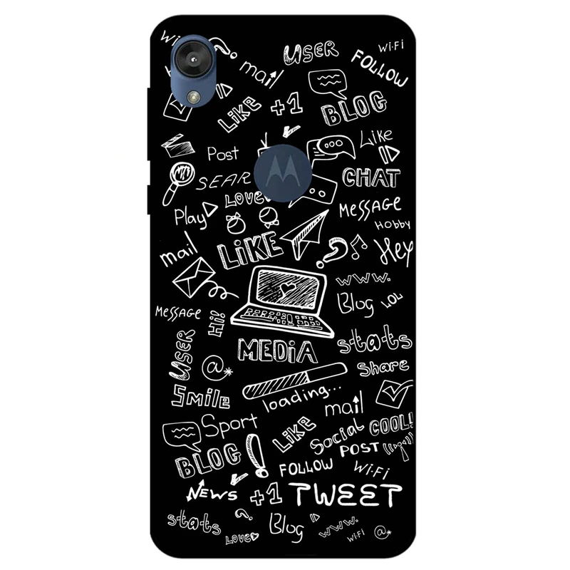 کاور مگافون طرح رسانه های اجتماعی مدل 1898 مناسب برای گوشی موبایل موتورولا Moto E6