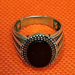 انگشتر نقره مردانه مدل سنگ عقیق کد67