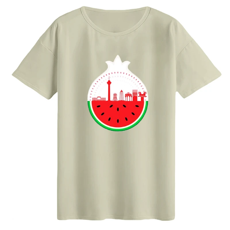 تی‌شرت لانگ آستین کوتاه زنانه مدل هندوانه یلدایی کد 6